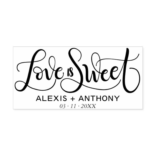 Liefde is zoet - huwelijksgunst stempel gepersonal (Afrduk)