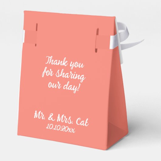 Liefde is zoet in zalm en witte bruiloft bedankdoosjes (Achterkant)