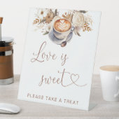 Liefde is zoet koffie Vrijgezellenfeest Reclamebord Met Voetstuk (Insitu)
