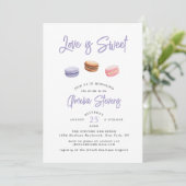 Liefde is zoet (Macaron) | Bridal Shower-uitnodigi Kaart (Staand voorkant)