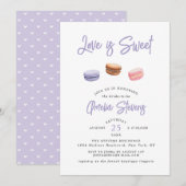 Liefde is zoet (Macaron) | Bridal Shower-uitnodigi Kaart (Voorkant / Achterkant)