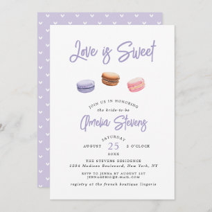 Liefde is zoet (Macaron) Bridal Shower-uitnodigi Kaart