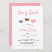 Liefde is zoet (Macaron) | Bridal Shower-uitnodigi Kaart (Voorkant / Achterkant)