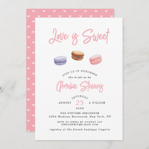 Liefde is zoet (Macaron)   Bridal Shower-uitnodigi Kaart