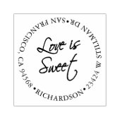 Liefde is zoet met adres rubberstempel (Afrduk)