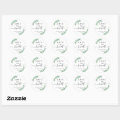 Liefde is zoet met symmetrische bladeren bruiloft ronde sticker (Vel)