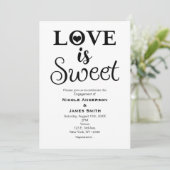 LIEFDE IS ZOET  Modern Zwart & Wit Kaart (Staand voorkant)