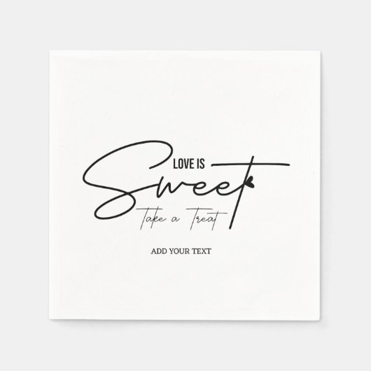 Liefde is zoet, neem alsjeblieft een traktatiefees servet (Voorkant)