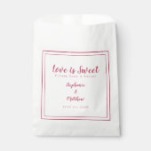 Liefde is zoet Neem een hap Magenta Rode Trouwjurk Bedankzakje (Voorkant)