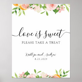 Liefde is Zoet Neem een Klein Cadeautje Bord Poster