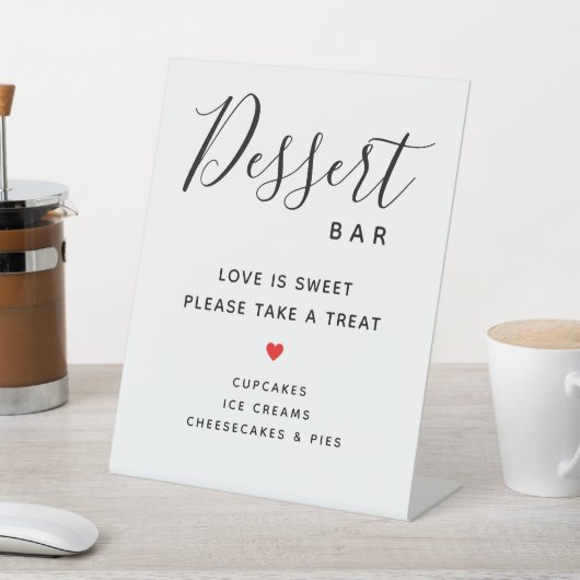 Liefde is zoet - Neem een lekkere bruiloft dessert Reclamebord Met Voetstuk (Insitu)