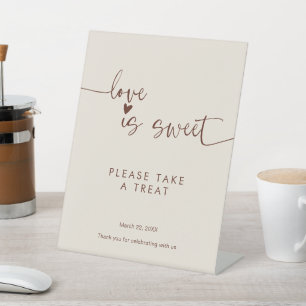 Liefde is zoet, neem een traktatie Boho Reclamebord Met Voetstuk