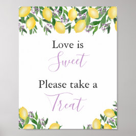 Liefde is zoet, neem een traktatie Bruiloft Feest  Poster