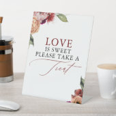 Liefde is zoet Neem een traktatie - herfst bruilof Reclamebord Met Voetstuk (Insitu)