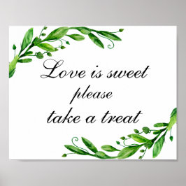 Liefde is zoet, neem een traktatie print. Trouw te Poster