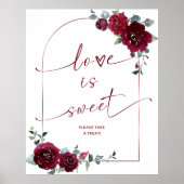 Liefde is zoet Neem een traktatie teken Poster (Voorkant)