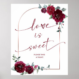 Liefde is zoet Neem een traktatie teken Poster