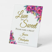 Liefde is zoet Neem een traktatie tropische tuin b Reclamebord Met Voetstuk (Voorkant)