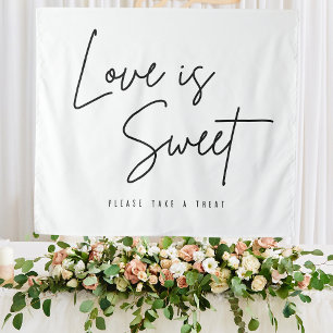 Liefde Is Zoet Neem Een Treat Teken Huwelijk Wandkleed