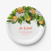 Liefde is zoet Oranje citrusvruchten Papieren Bordje (Voorkant)