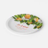 Liefde is zoet Oranje citrusvruchten Papieren Bordje (Gekanteld)