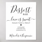 Liefde is zoet Persoonlijke trouwdag Dessert Bar Poster (Voorkant)