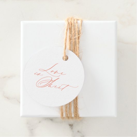 Liefde is zoet - Romantisch Ronde Gift Label (In situ)