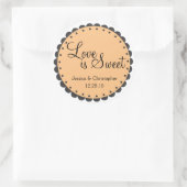 Liefde is zoet - Scalloped Edge - personaliseren Ronde Sticker (Tas)