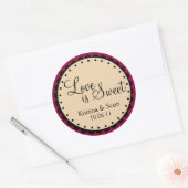 Liefde is zoet - Scalloped Edge - personaliseren Ronde Sticker (Envelop)