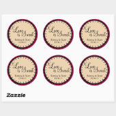 Liefde is zoet - Scalloped Edge - personaliseren Ronde Sticker (Vel)