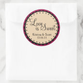 Liefde is zoet - Scalloped Edge - personaliseren Ronde Sticker (Tas)
