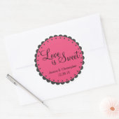 Liefde is zoet - Scalloped Edge - personaliseren Ronde Sticker (Envelop)