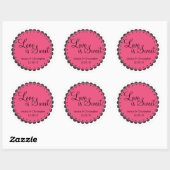 Liefde is zoet - Scalloped Edge - personaliseren Ronde Sticker (Vel)