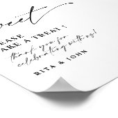 Liefde is Zoet Snoep Buffet Bruiloft Dessert Teken Poster (Hoek)