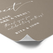 Liefde is Zoet Snoep Buffet Bruiloft Dessert Teken Poster (Hoek)