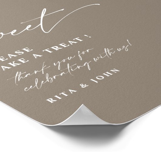 Liefde is Zoet Snoep Buffet Bruiloft Dessert Teken Poster (Hoek)