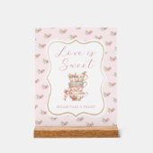 Liefde is zoet Theepartij Bruidsdiner Favoriet Acryl Bord (Voorkant)