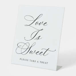 Liefde is Zoet Trouwbord | Dessert Tafel Bord Reclamebord Met Voetstuk
