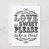 Liefde Is Zoet - Trouwbord Zwart & Wit (Voorkant)