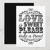 Liefde Is Zoet - Trouwbord Zwart & Wit (Voorkant / Achterkant)