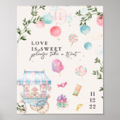 Liefde is zoet | Trouwdessertbord teken Poster (Voorkant)
