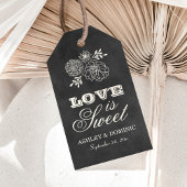 Liefde is Zoet  Zwart Chalkboard Bruiloft Cadeaulabel
