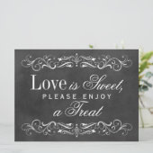 Liefde is Zoet  Zwart Krijtbord Bloei Kaart (Staand voorkant)