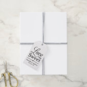 Liefde is Zoet Zwart Wit Script Trouwgunst Cadeaulabel (Met Touw)