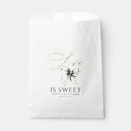 Liefde is Zoet Zwarte Strik Gouden Script Bedankt Bedankzakje