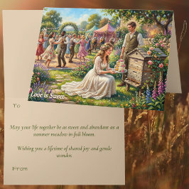 Liefde is zoete bijenbruiloft Britse folklore natu Kaart