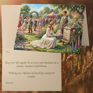 Liefde is zoete bijenbruiloft Britse folklore natu Kaart