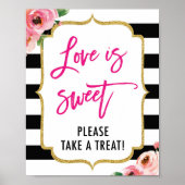 Liefde Is Zoete Bloem Bruidsfeest Favorieten Bord Poster (Voorkant)