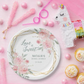 Liefde is zoete blozende bloem bruiloft papieren bordje (Feest)