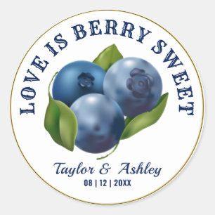 Liefde Is Zoete Bosbessenfruit Trouwen Ronde Sticker